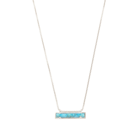 NWT! Kendra Scott Leanor Silver Short Pendant in Bronze Veined Turquoise - Picture 2 of 7